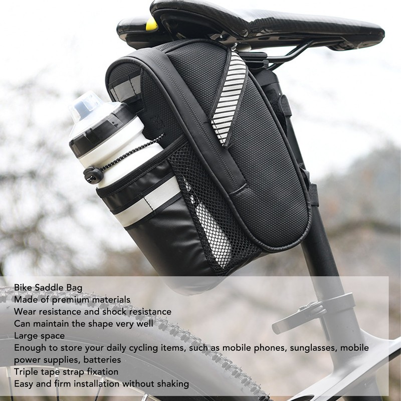 Bike Saddle Bag Waterproof Large Space Polyester PU Bike Under
