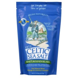 Selina Naturally Celtic Sea Salt SELECTION-fine ground ,light grey ,gourmet kosher ,shaker. - FINE GROUND - 1LB (16 oz )