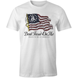 Betsy Ross Don’t Tread On Me Gadsden Flag Smash-up White Cotton T-Shirt