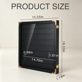 Giant Hotwheels Display Case with Wall Mounts,Display up to 40 Cars ,Model Hot Toy Cars Storage Organizer,15.7*2.75*16.7 Inches,UV Protection Acrylic Glass Door,Gold Lock,Black