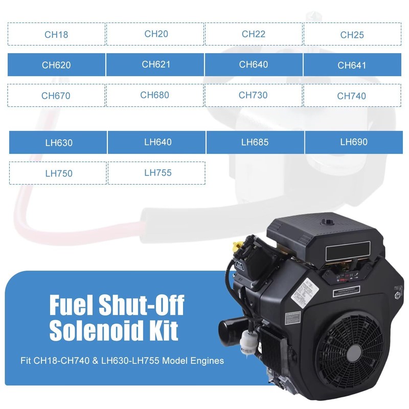 Fuel Shut-Off Solenoid Kit 24 757 01-S for Kohler CH18-CH740