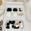 Press on Toenails with Line Designs, Artificial Black White Fake