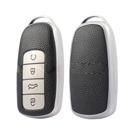 2Pcs Car Key Holder, Car Key Cover with Chery Omoda 5 Tiggo 7 Tiggo 8 Tiggo 8 Pro for Jaecoo 7, TPU Key Holder 4 Buttons D Silver