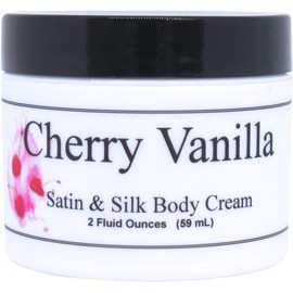 Cherry Vanilla Satin and Silk Cream, Body Cream, Body Lotion, 4 oz