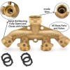 Unbranded 4 Way Brass Hose Splitter, 3/4" Brass Hose Faucet
