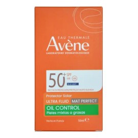 AVENE Ultra Fluid Mat Perfect, protector solar facial FPS 50+ con TriAsorB, OIL CONTROL, textura ultrafluida, 50ml