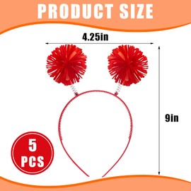 5 Pieces Pom Pom Headband Head Bopper Pom Party Headband for Women Adults Party Accessory (Mixed Color)