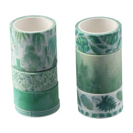 YYlingx 8 Rolls Green Washi Tape,Green Plants Floral Animals Washi Tape Set,for Scrapbooking Stamping Supplies
