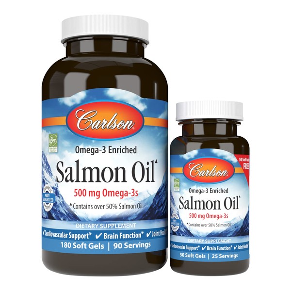 Carlson Salmon Oil, 180 + 50 Softgels 1000 Mg