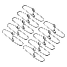 PATIKIL 100pcs 25kg Stainless Steel Swivel Slide Ring Duo Lock Snap Fishing Tackle Kit for Saltwater Freshwater Silver