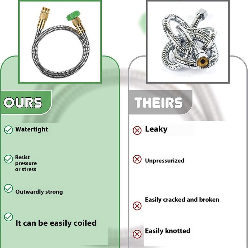 Stainless Steel Garden Hose Extender for Easy Maneuvering in Gardening