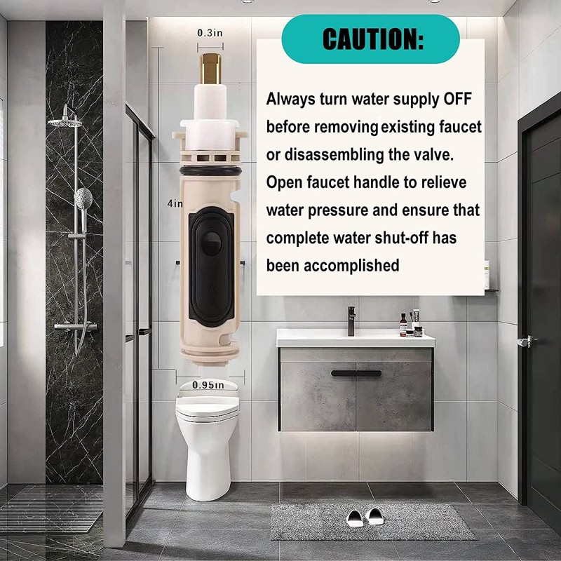 1222 Replacement Cartridge for Moen One-Handle Posi Temp Faucets,Tub Shower