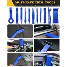 Poraxy Trim Removal Tool, 120Pcs Car Panel Door Audio Removal Tool Kit, Auto Clip Pliers Fastener Remover Pry Tool Set with Storage Bag