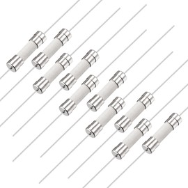 sourcing map Slow Blow Fuse Time Delay Lead Wire Ceramic Fuses 5mm x 20mm 250V T10A 10Pcs