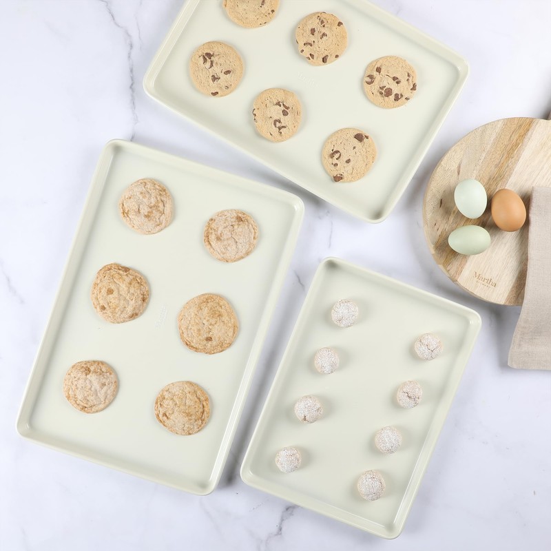 Martha Stewart Gallen 3-Piece Cookie Sheet Set – 13", 15",