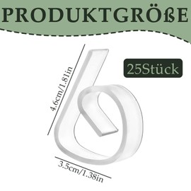 Vimmvid Pack of 25 4.6 x 3.5 cm Transparent Tablecloth Clips Set, Table Clips for Thick Tables, Transparent Table Cloth Clips, Tablecloth Clips for Christmas, Wedding, Picnic