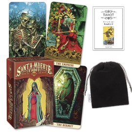 Kancharo Tarot Cards, 78 Cards, Tarot Divination (Santa Muerte, Tarot Mini, Santa Muerte Tarot Mini), Japanese Tarot Card Basic Instruction Manual & Pouch Included