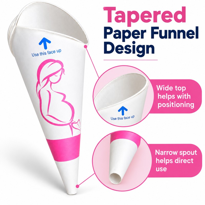 24-Pack Disposable Female Urination Funnels for Standing Use – Foldable