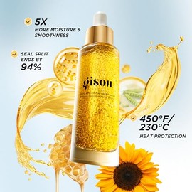 Gisou Suero Para El Cabello Infundido Con Miel - Hidratante, Protector De Calor Para Cabello Dañado, Seco Y Reparación De Puntas Divididas, 30Ml Roble