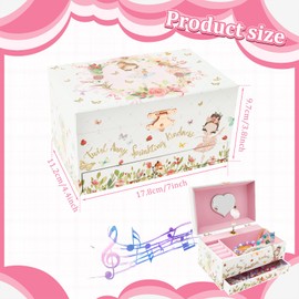 Musical Ballerina Jewellery Box for Girls,Decorative Jewelry Organizer Box,Childrens Birthday Present,Pink (White Ballet Girl Jewelry Box)