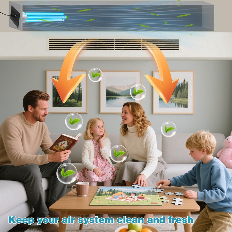 Powerful 80W HVAC Duct UVC Light, High-Power Duct Sanitizer UV