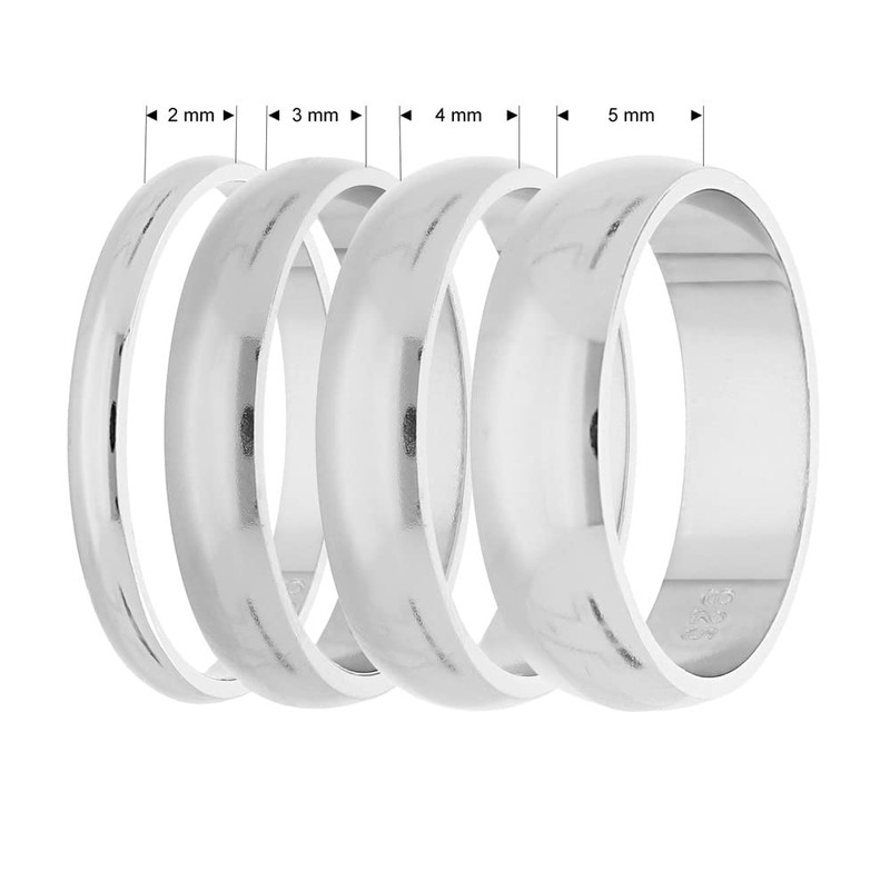 Treuheld® 925 Sterling Silver Ring, 48 Sizes & Widths