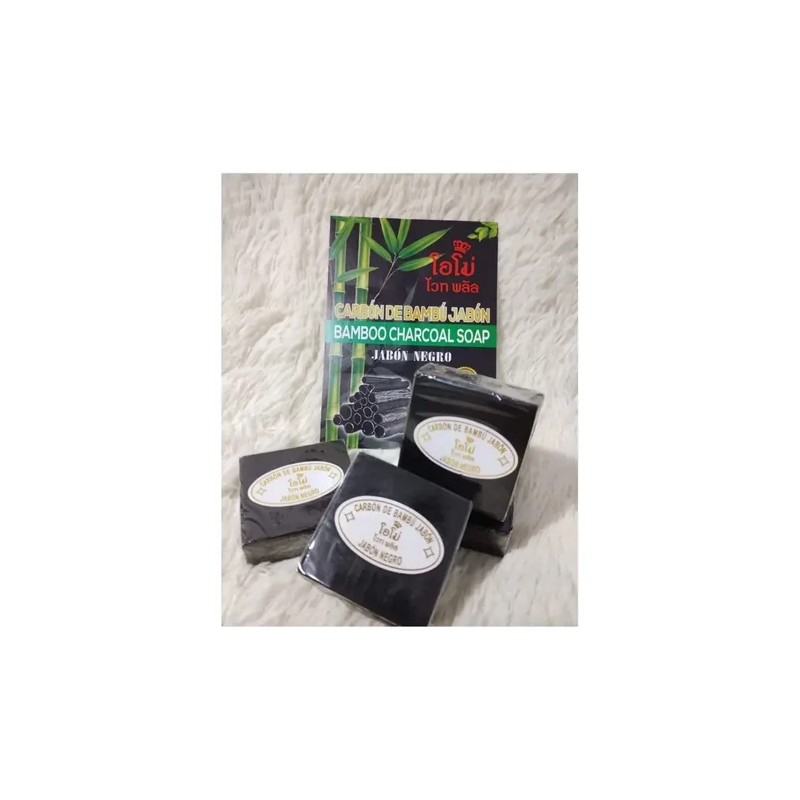 3 Jabónes Natural De Carbón De Bambú Para Limpieza Profunda