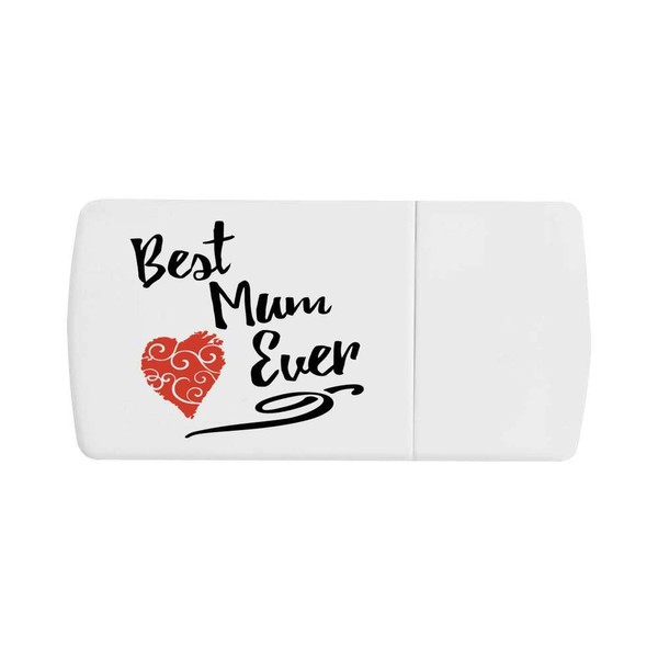 'Best Mum Ever with Red Heart' Pill Box with Tablet