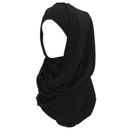 Lina & Lily Bubble Crepe Chiffon Women's Muslim Hijab Head Scarf Turban Fabric Lightweight Opaque, black