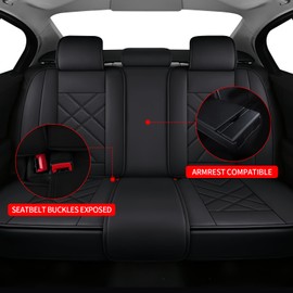 TTX LIGHTING Car Seat Covers Fit for GMC Sierra 1500 2500HD 3500HD 2007-2024 2025 - Breathable Leather Waterproof Full Set Protector 5 Seats(Black)