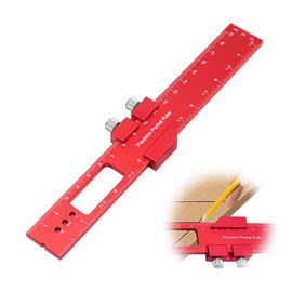 Marking gauge, precision scribing ruler, scribing tool, metal ruler, marking gauge, woodworking woodpeckers tools of 45° and 90° markings with ruler stop for scribing and drawing