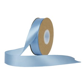 Sewhick 1 Inch x 50 Yards Solid Satin Ribbon Single Face Fabric Ribbons for Gift Wrapping Crafting Bows Bouquet Wedding Invitation Floral Arrangement Baby Shower, Light Blue