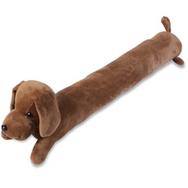 SANFERGE Dog Under Door Draft Stopper Heavy Duty, 3LB 34 Inch Decorative Fabric Door Draft Blocker, Animal Weather Stripping Sound Proof Bottom Seal, Save Energy Stopper Guard, Coffee Shar Pei