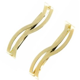 Mytoptrendz®-2 pcs Small Barrette Hair Clips Open Slides Hair PinsFrench Style Un Sprung Metal barrettes Girls Ladies Thin Sectioning Hair Grips ((Gold - S cut)