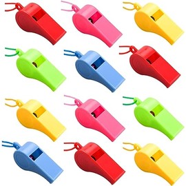 WADY 24 Silbatos Deportivos con Cordón Silbato Niños Coche De Silbato Deportes Silbato Viaje Plástico Colgante Portátil sSlbato de Sonido Nítido para Arbitros Fiesta de Silbato de Fútbol Colorido