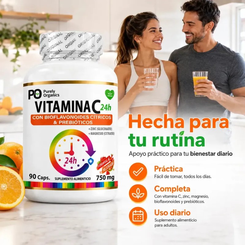 Vitamina C24h De Liberación Prolongada | 90 Cápsulas | Purely