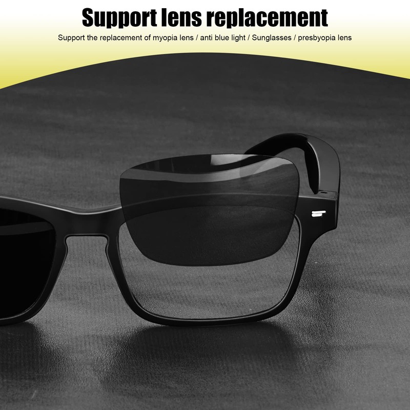 CatXQ Smart Glasses,Wireless Bluetooth,IP5 Waterproof,Bone Conduction Sound (Music&Call) for All