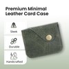TheAntiq Green Leather Card Holder - Slim Credit Card Holder
