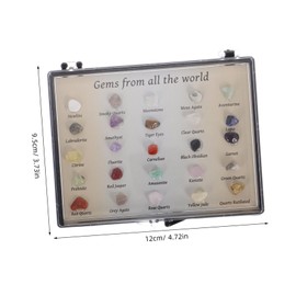 FELTECHELECTR Educational Geology Kit 25 Specimen Collection Crystal and Gemstone Display Box for Kids and Mineral Holder