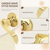 Moquin Wavy Style Gold Door Handle with Lock and Key,