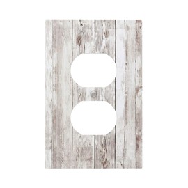 Barn Door Duplex Switch Plate Decorative Outlet Cover Wall Plate Morden Electrical Receptacle Farmhouse Rustic Wood Wooden Country Vintage Kitchen Bathroom Bedroom Living Room Home Switchplates Decor