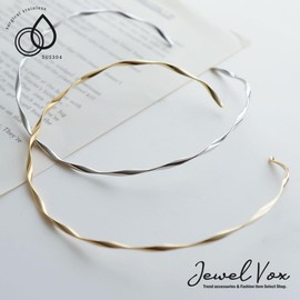 JewelVOX Choker Necklace, Women's, Surgical Stainless Steel, Metal, Hypoallergenic, Wave, Adult, No Gemstone