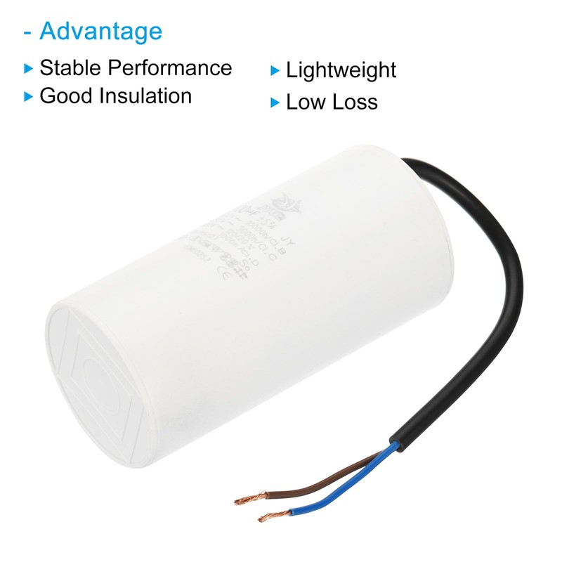 PATIKIL CBB60 100uf Running Capacitor,1Pcs AC 450V 2 Wires 50/60Hz