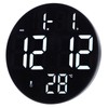 Round Digital Wall Clock 12 24Hr USB Powered Silent Modern