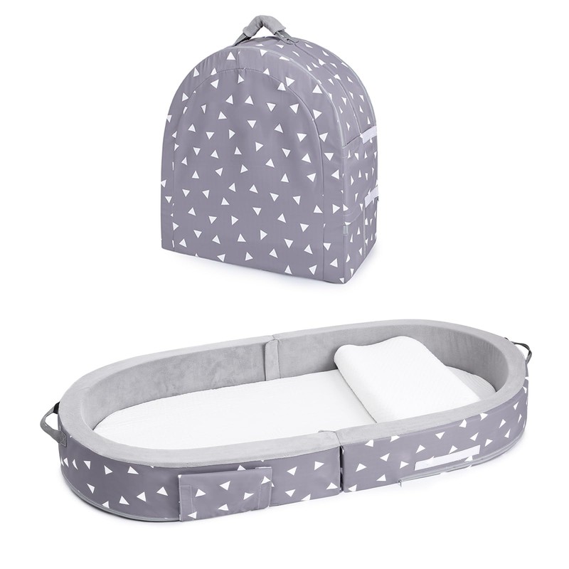 Mooedcoe Foldable Toddler Floor Bed with Sides, Folding Toddler Bed