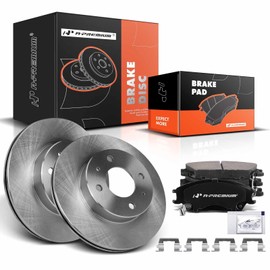 A-Premium 9.49 inch (241mm) Front Vented Disc Brake Rotors + Ceramic Pads Kit Compatible with Select Hyundai Models - Accent 2002 2003 2004 2005 L4 1.6L, 6-PC Set
