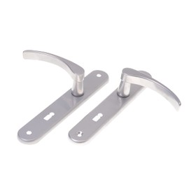 Aqbau® Door Handle Set Long Plate Silver Door Handle Door Handle Door Handle Door Fitting (BB Deadbeard)