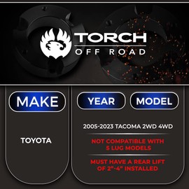 TORCH Extended Rear Shocks (for a 2"-4" Lift) for 2005-2023 Toyota Tacoma 4X4 RWD SR5 TRD - 6 Lug (wheel lug) Models Only