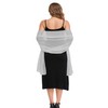 Pukguro Silver Shawl Wraps for Women Chiffon Sheer Soft Evening