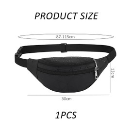 1 x Shoulder Bag, Waterproof Waist Bag, Fashionable Waist Bag, Large Capacity Backpack, Adjustable Waist Bag, Suitable for Daily Travel, Travel and Shopping, black, Fashion